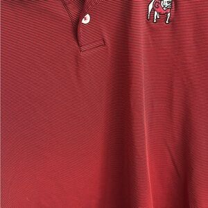 Red Striped Polo Shirt with Logo